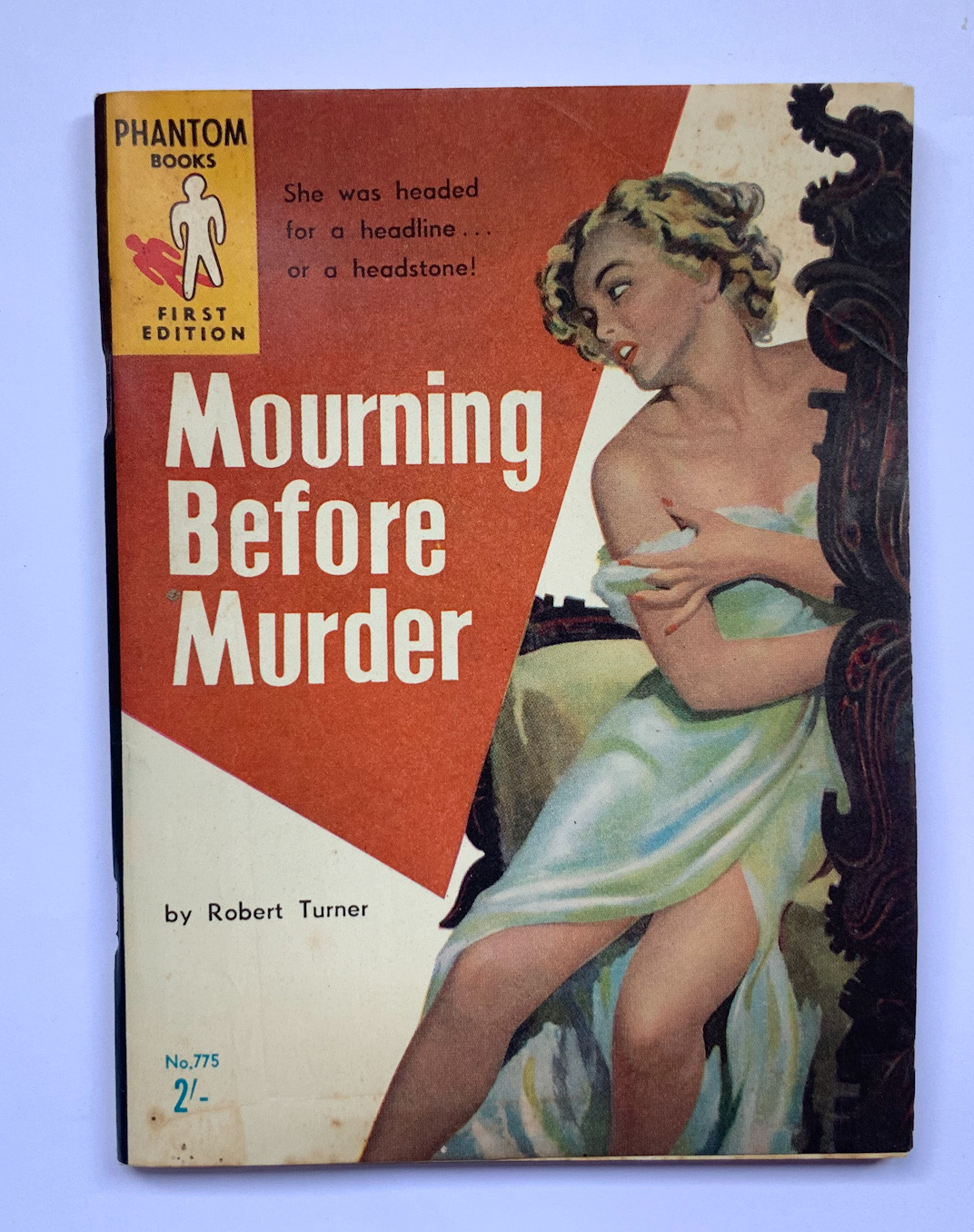 MOURNING BEFORE MURDER Australian crime pulp fiction book by Robert Turner 1958